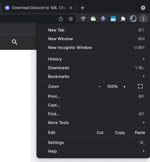 Chromeの三点メニュー