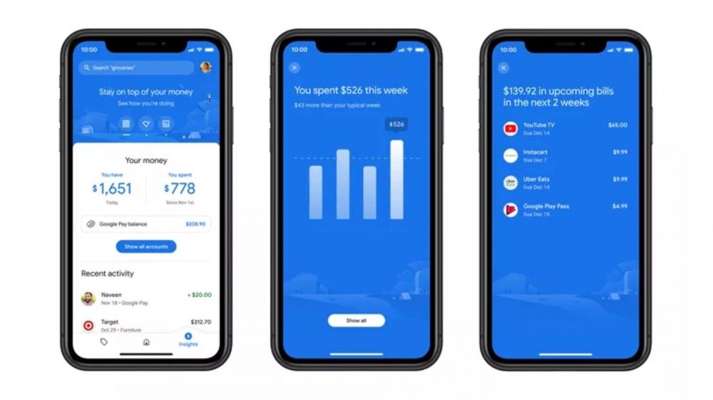 Графики и детальная аналитика трат в Google Pay