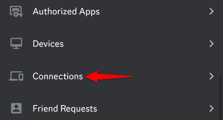 Пункт меню Подключения в мобильном приложении