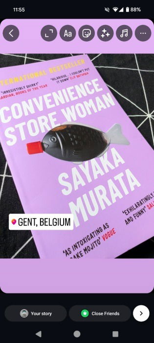 Пример Story с добавленной локацией в Instagram