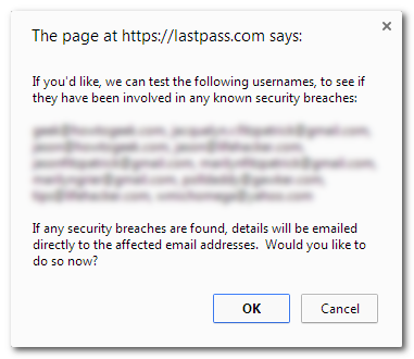 Скриншот: окно с результатом проверки адреса на утечки