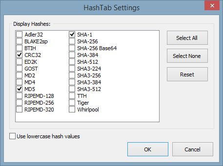 Настройки формата хэша (нижний регистр и др.)