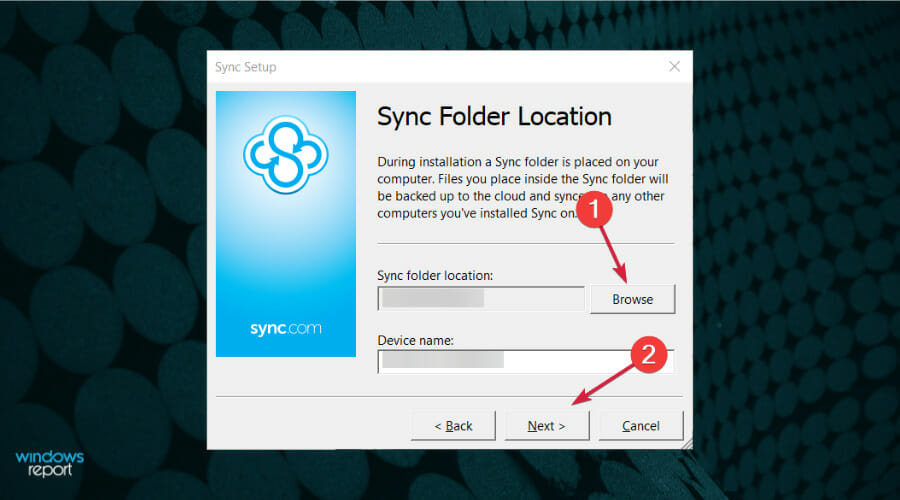 Пуск приложения Sync из меню Пуск Windows