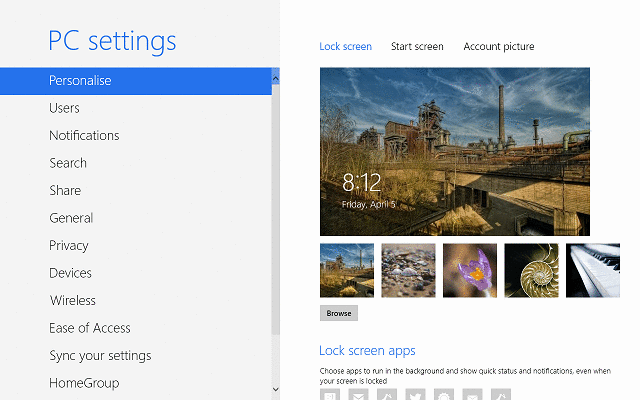 Экран блокировки со стандартной картинкой