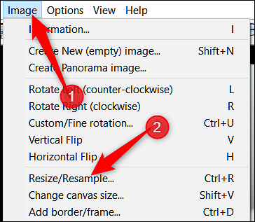 Окно 'Resize/Resample' в IrfanView