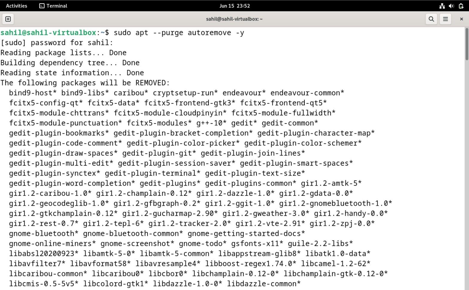 Терминал Debian 12 с фрагментами команд