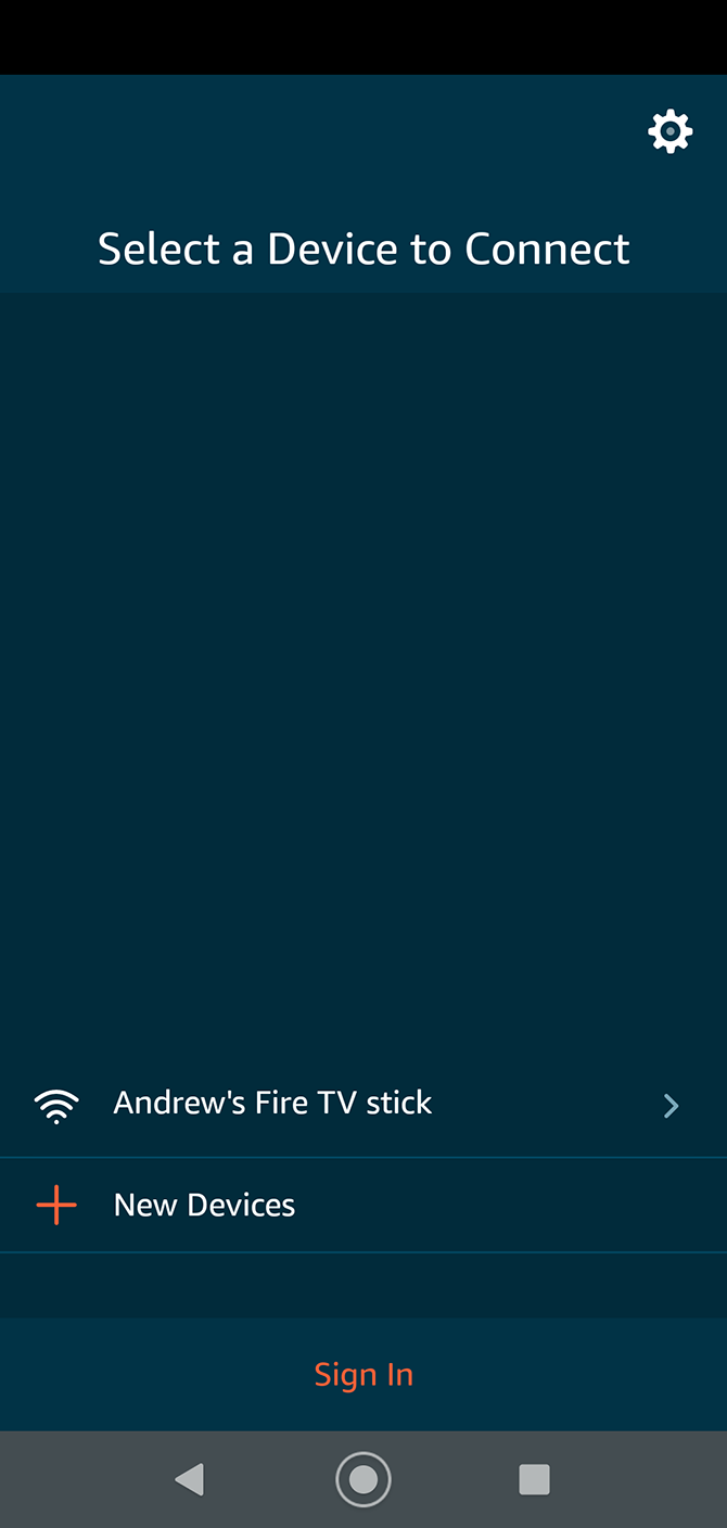 fire tv app select device
