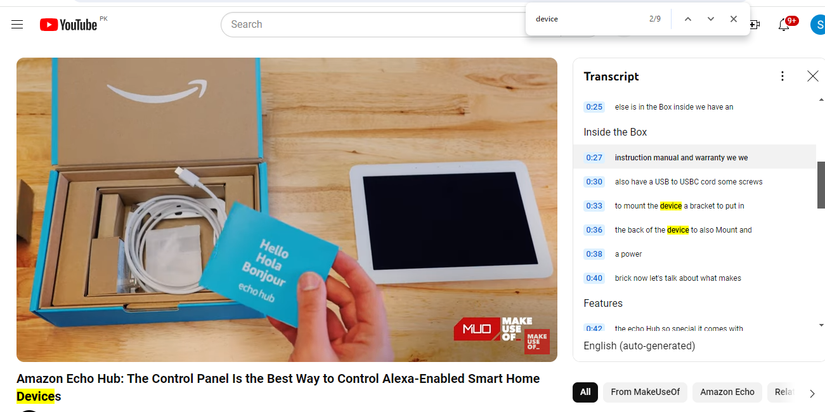 скриншот расшифровки видео YouTube
