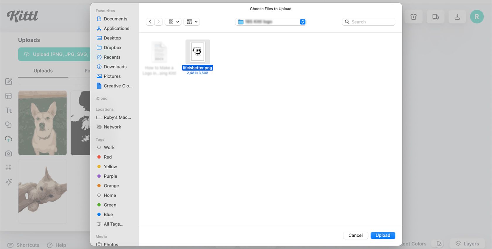 Kittl Upload PNG File