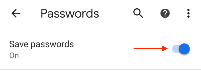 Выключите опцию Save Passwords в Chrome для Android