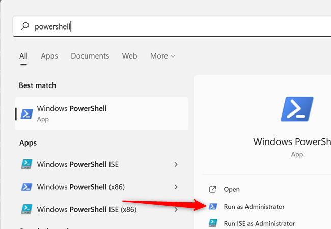 Клик «Запуск от имени администратора» для PowerShell.