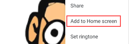 Выберите «Добавить на главный экран».