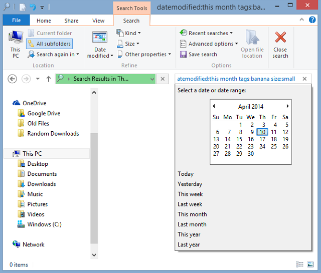 Фильтры уточнения поиска: Вид, Размер, Другие свойства