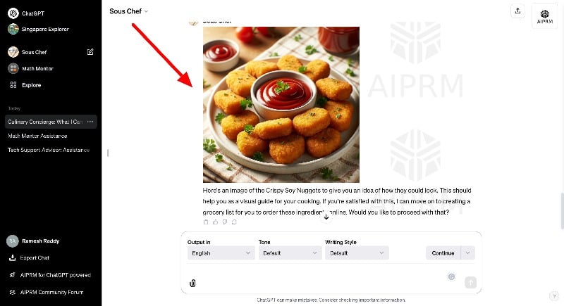 Бот Sous Chef предлагает рецепты и готовит списки покупок