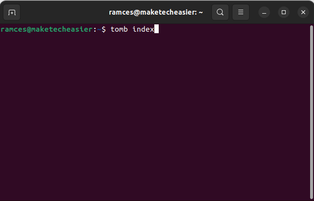 Скриншот: индексирование и поиск по tomb