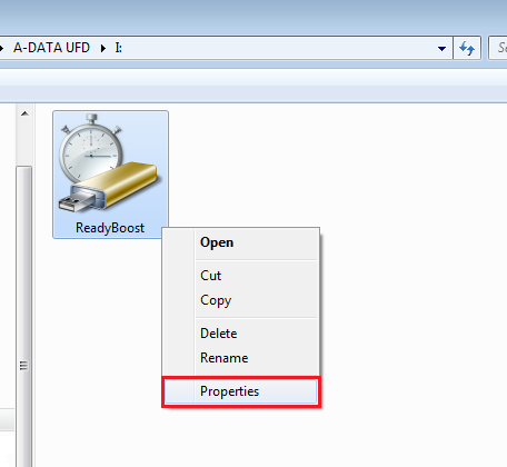 Свойства диска ReadyBoost