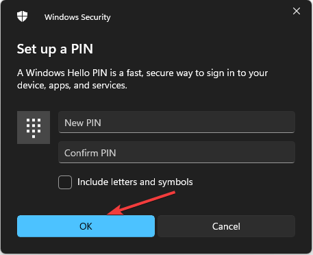Установка нового PIN