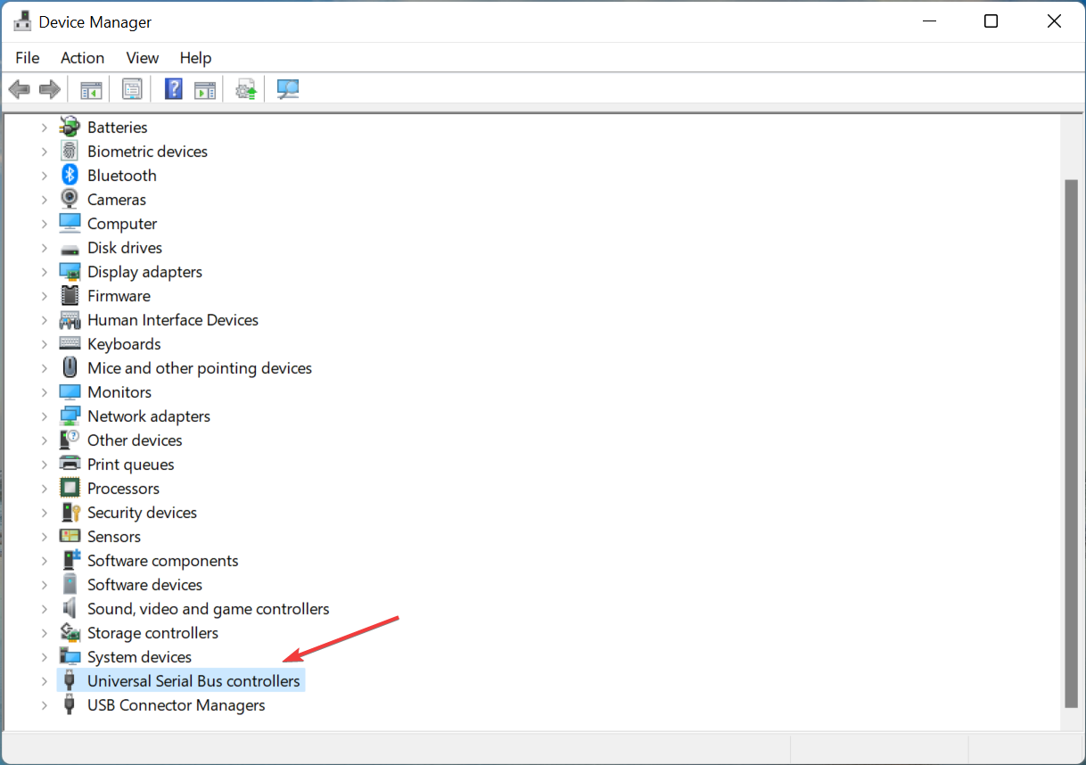 Запись USB-контроллеров в Диспетчере