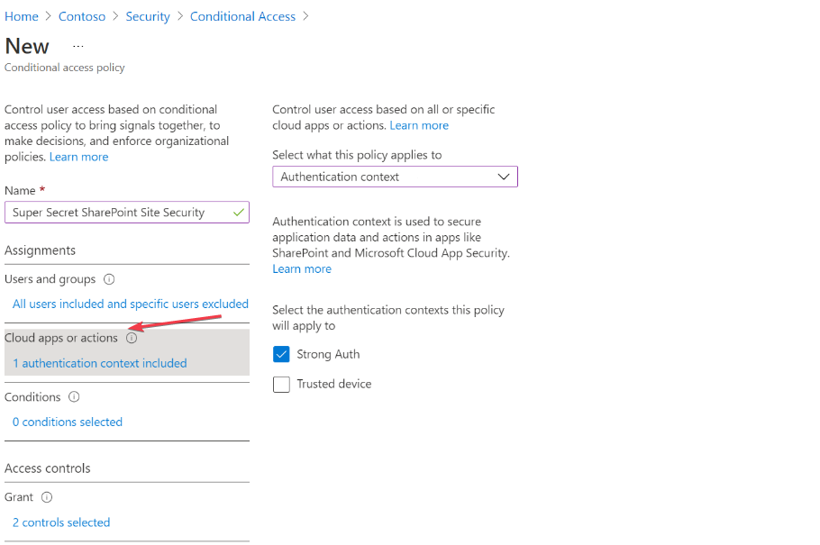 Настройка Cloud apps или действий