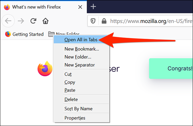 Открыть несколько сайтов в Firefox