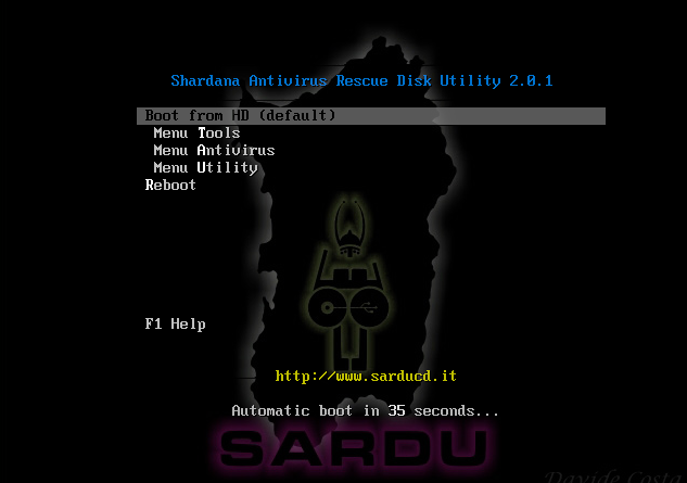 Меню загрузки с USB в SARDU