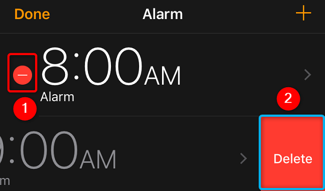 Выберите «–» и подтвердите «Удалить»