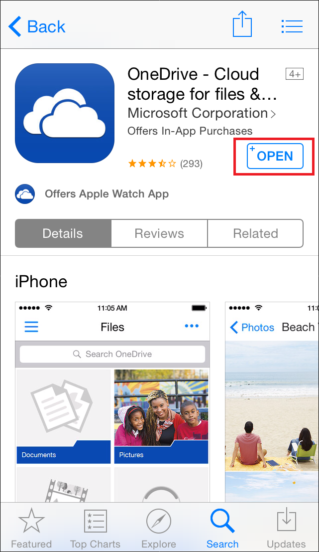 Exemple d'écran de téléchargement de l'application sur mobile