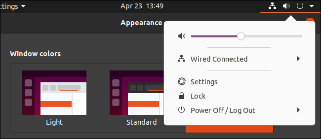 Тёмная тема в Ubuntu с светлым меню панели