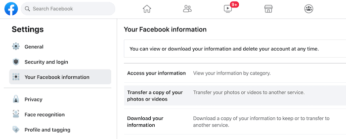 В левом меню выберите раздел с информацией о вашем аккаунте.