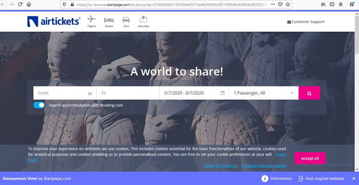 Режим Anonymous View в Startpage