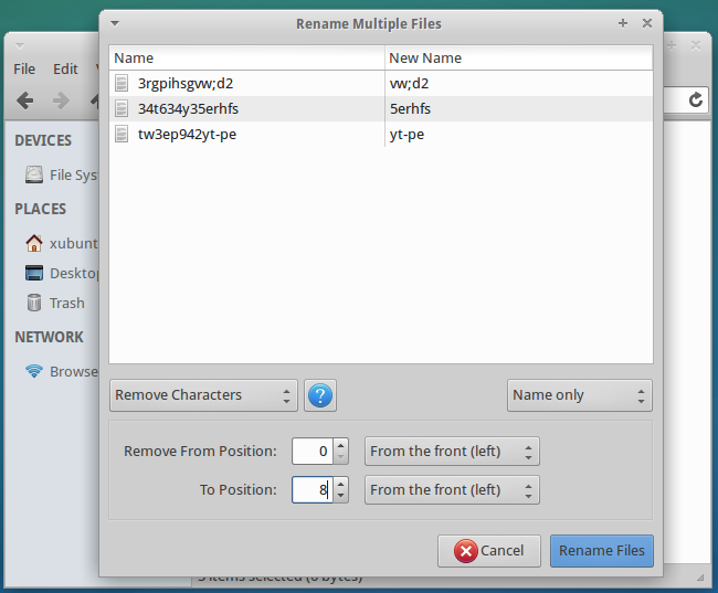 Пакетное переименование в Thunar на Xfce