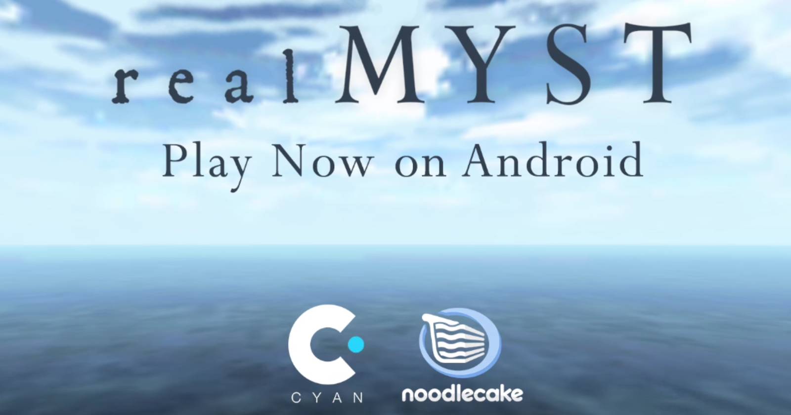 Заставка игры Myst: загадочный остров, деревянные сооружения и механизмы, атмосферное освещение