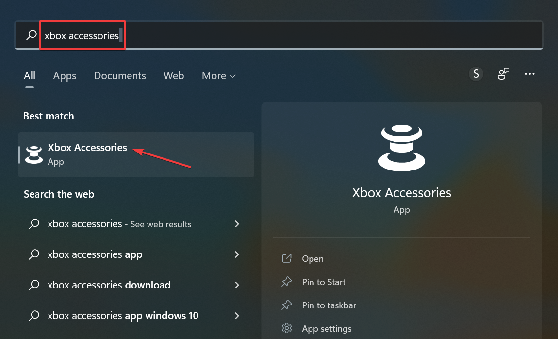 Запуск Xbox Accessories