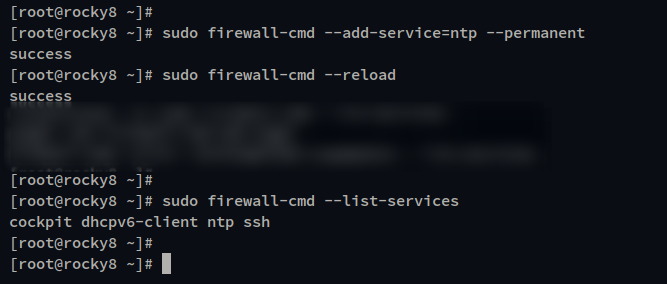 Набор правил firewalld с открытым NTP