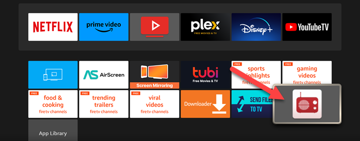 Sideloaded приложение в меню. 