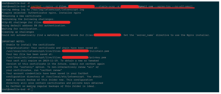 Получение сертификата Let's Encrypt