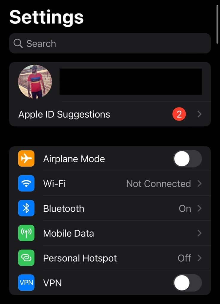 iPhone Einstellungen