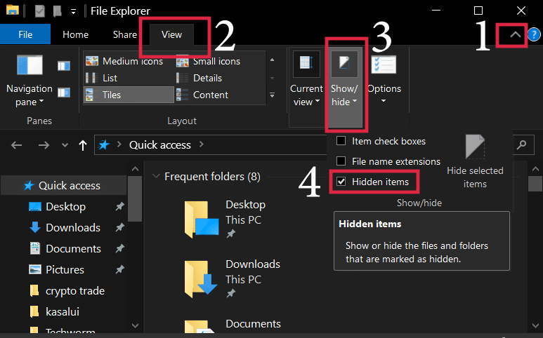 Как показать скрытые файлы в Windows 10