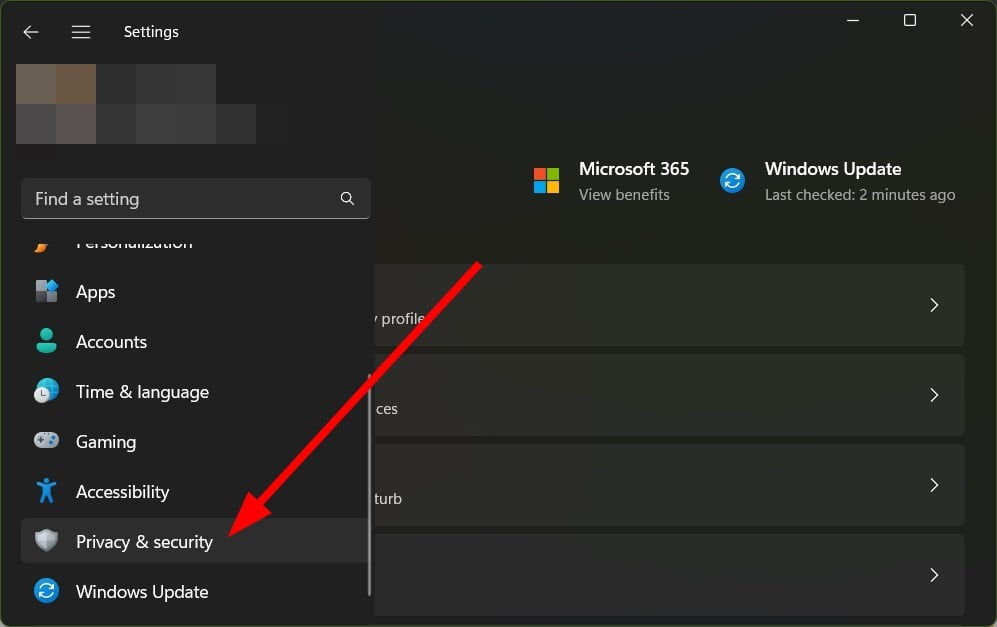 Раздел Windows Security в параметрах Windows 11