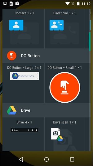 ホーム画面にドロップするDO Buttonウィジェットのスクリーンショット