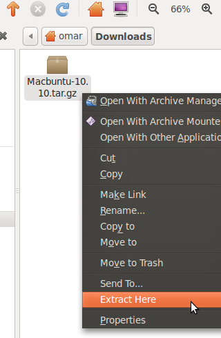 Окно папки с файлами установки Macbuntu