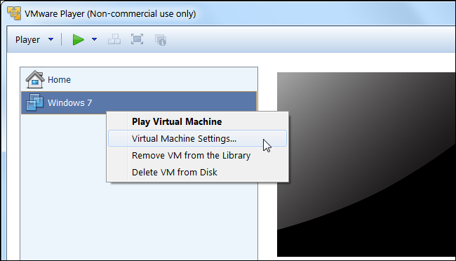 Окно настроек виртуальной машины в VMware перед выбором сетевого адаптера