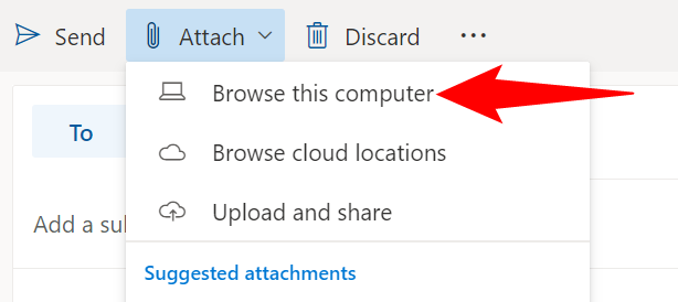 Выберите Attach > Browse This Computer.