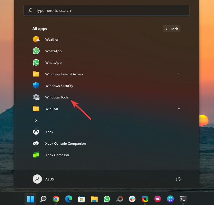 Windows Tools — доступ к Диспетчеру задач