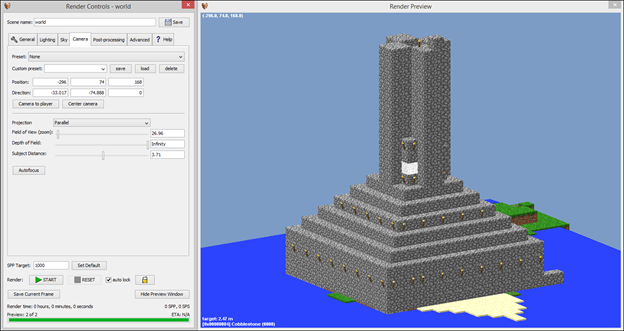 Выбор проекции камеры в Chunky