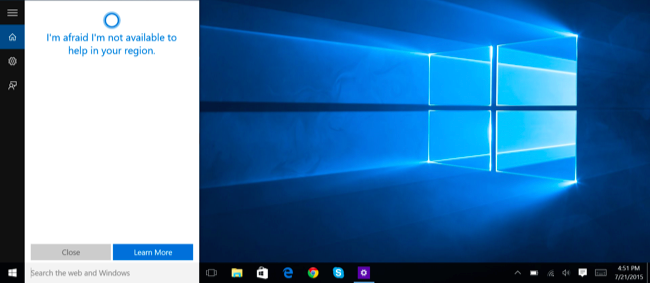 Включить Cortana в любой стране на Windows 10