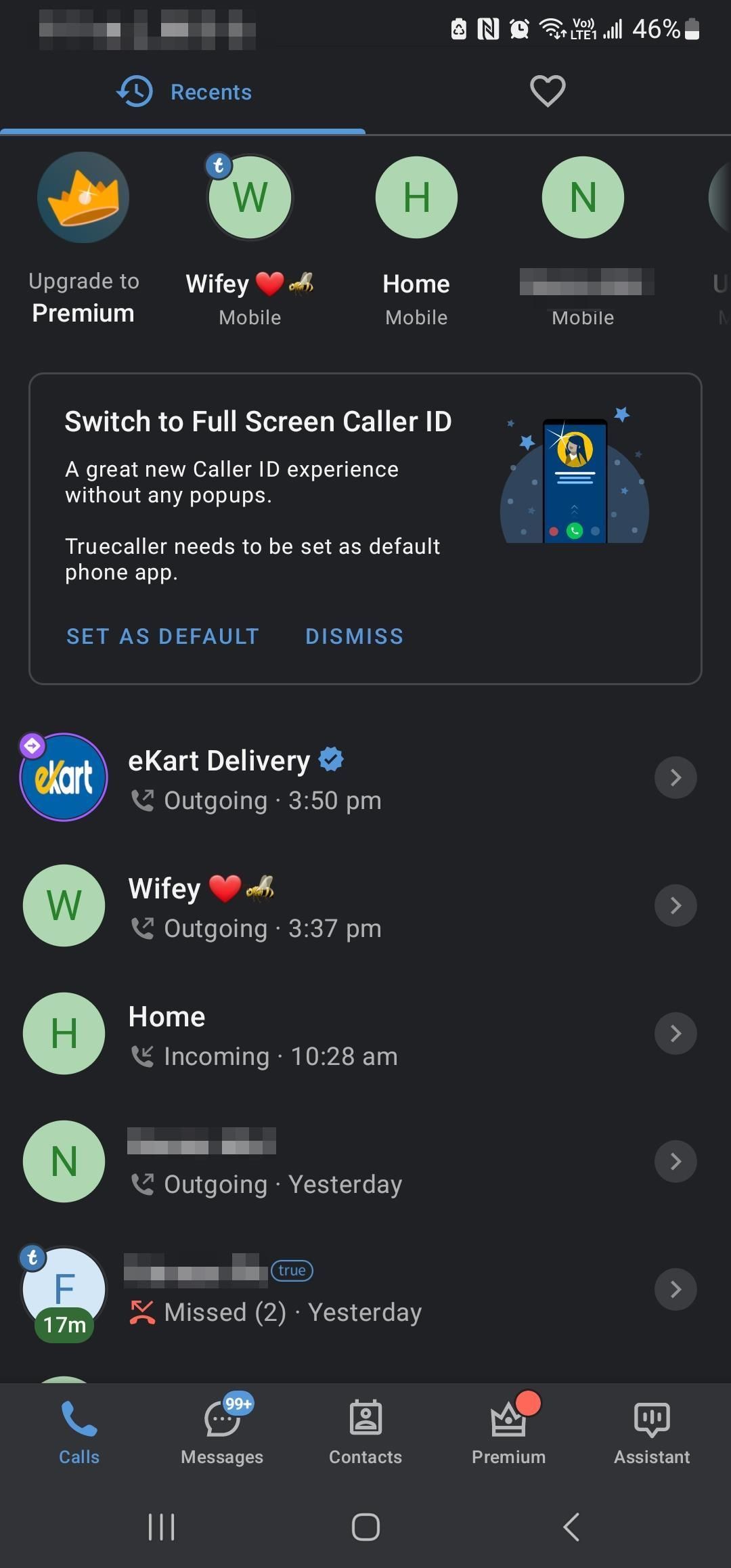 Журнал вызовов Truecaller на Android
