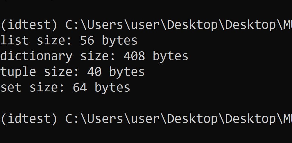 Memory profile for data types