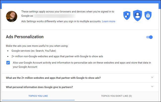 Настройки рекламы в Google