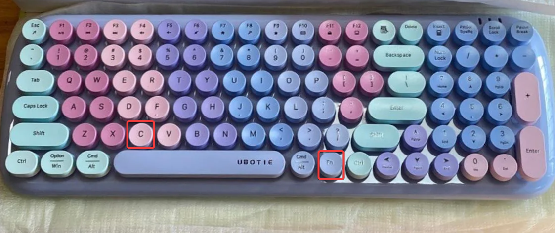 Комбинация клавиш Fn + C на клавиатуре